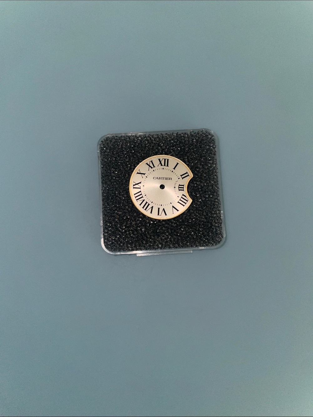 Cartier Two-Tone Roman Numeral Watch Dial in Silver and Gold